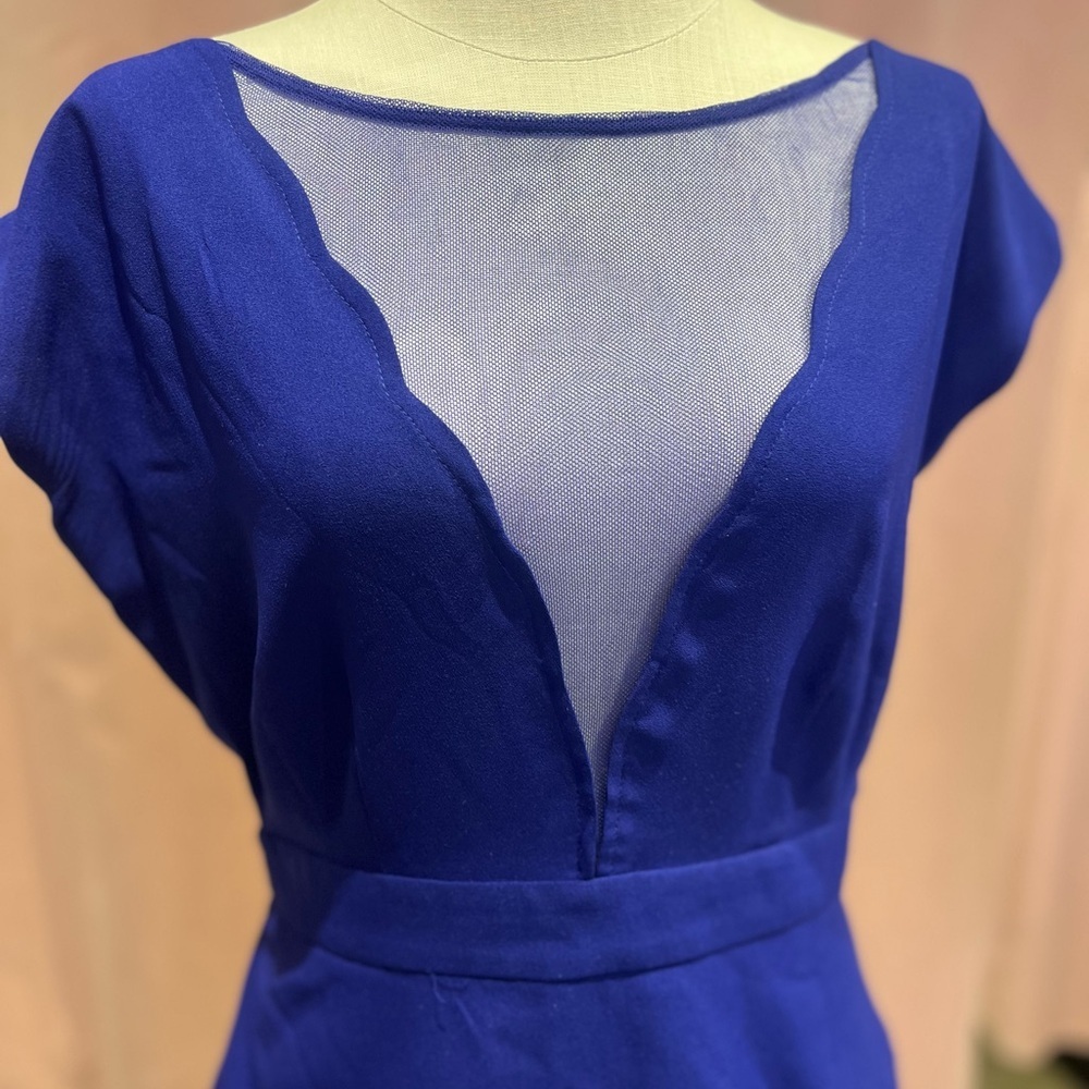 Urban Outfitters Royal Blue Layered Cocktail Dress Size 10 - Picture 2 of 9